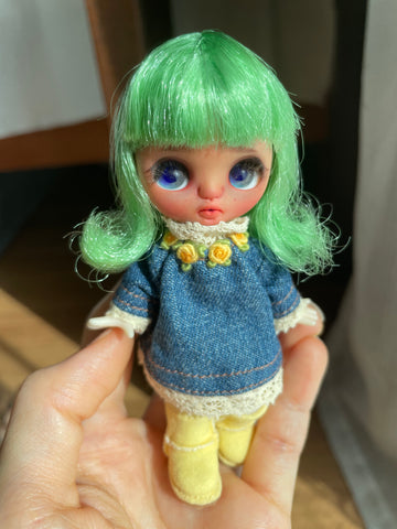 Sarsarblanki Custom Petite Blythe Doll Mintoe - OOAK handmade