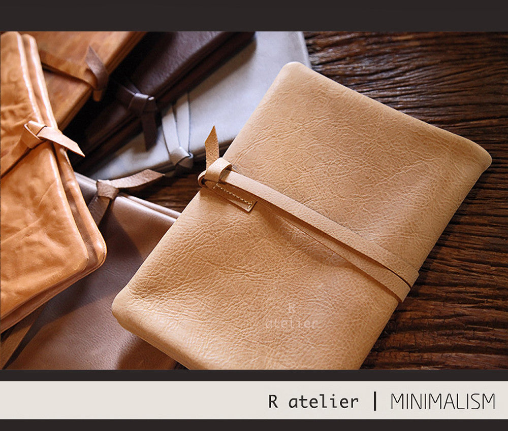 Handmade Leather Foldover Clutch Bag