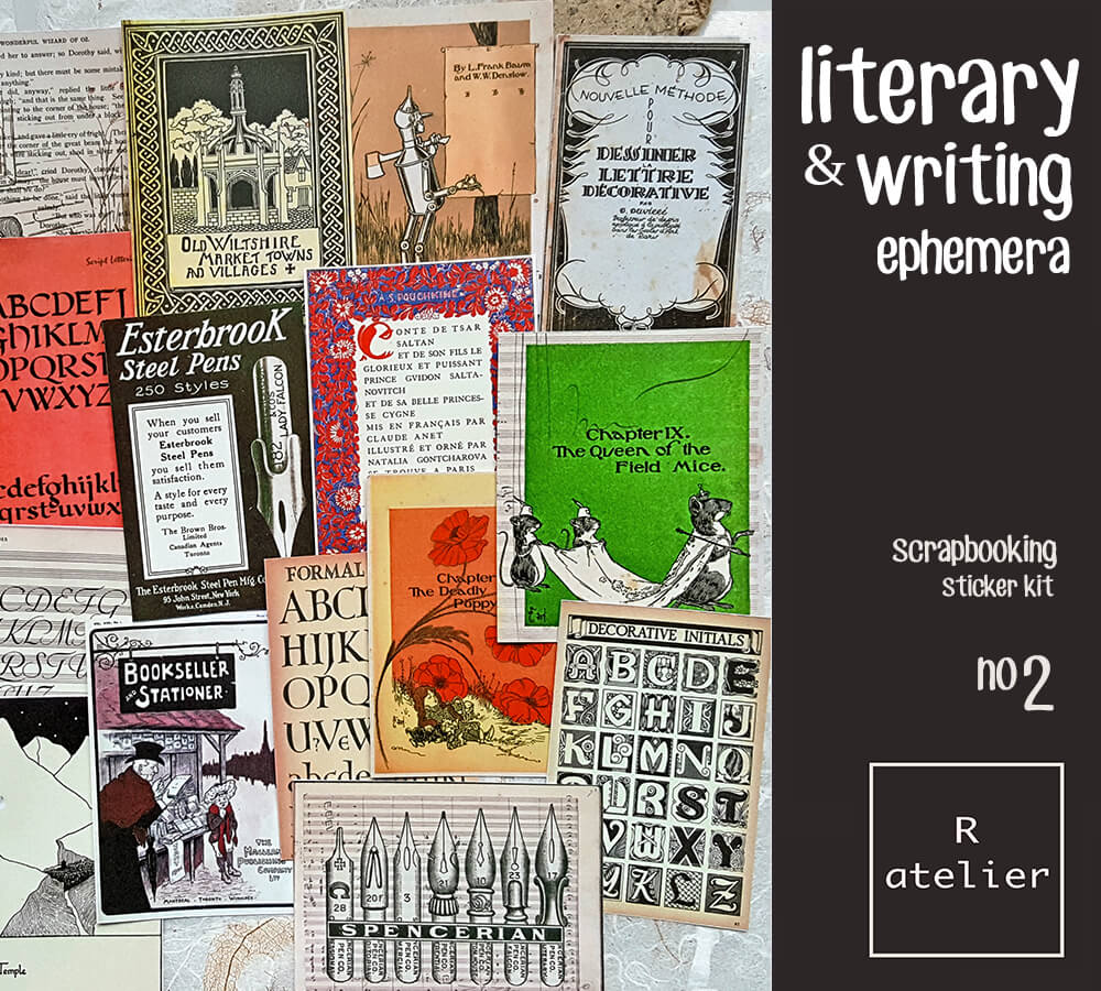 Literary & Writing Ephemera Series Scrapbooking Stickers