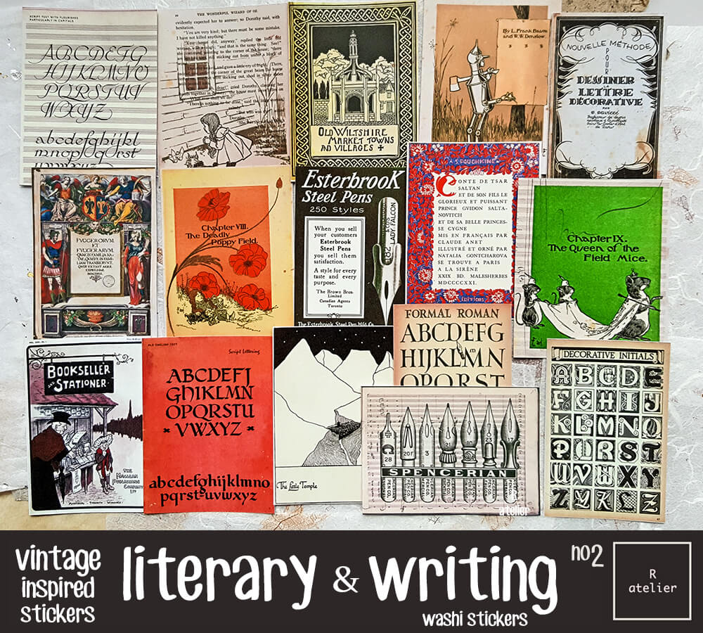 Literary & Writing Ephemera Series Scrapbooking Stickers