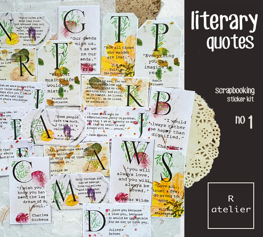 Literary & Writing Ephemera Series Scrapbooking Stickers