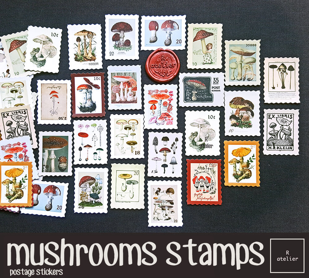 mushrooms postage Stickers