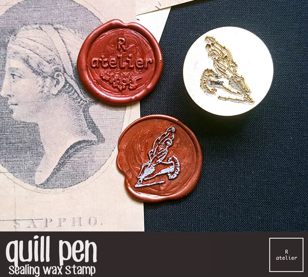 the quill pen sealing wax stamp