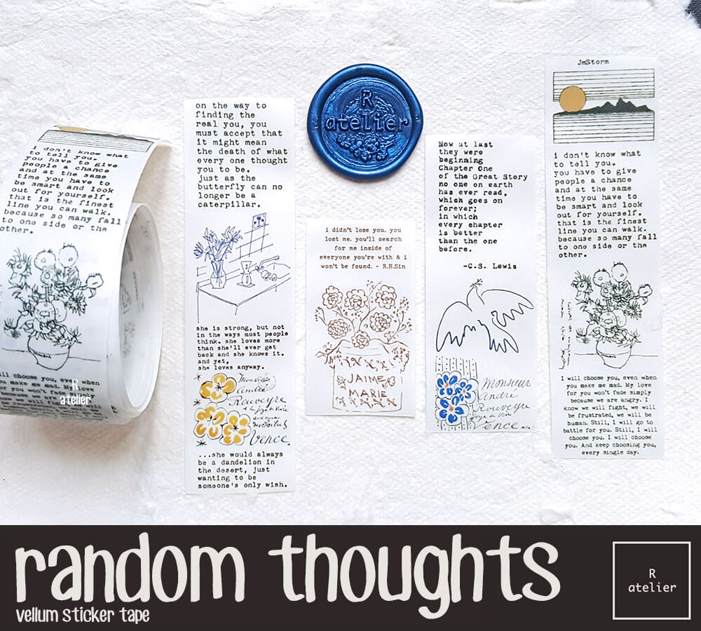 random thoughts Vellum Sticker Tape