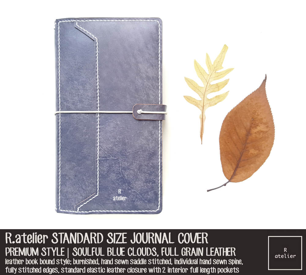 R.atelier Standard TN Leather Journal Cover | Premium Style | Soulful Blue Clouds