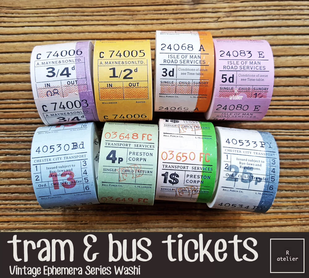 Tram and Bus Ticket Stubs Washi