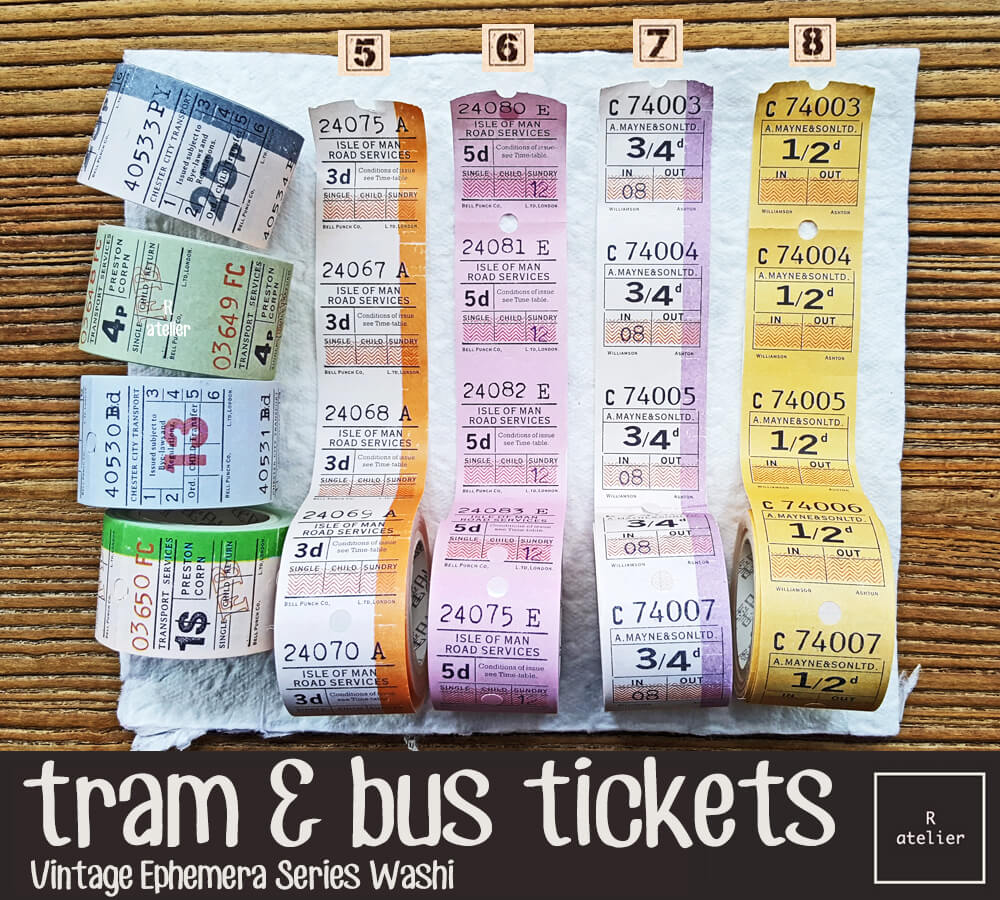 Tram and Bus Ticket Stubs Washi