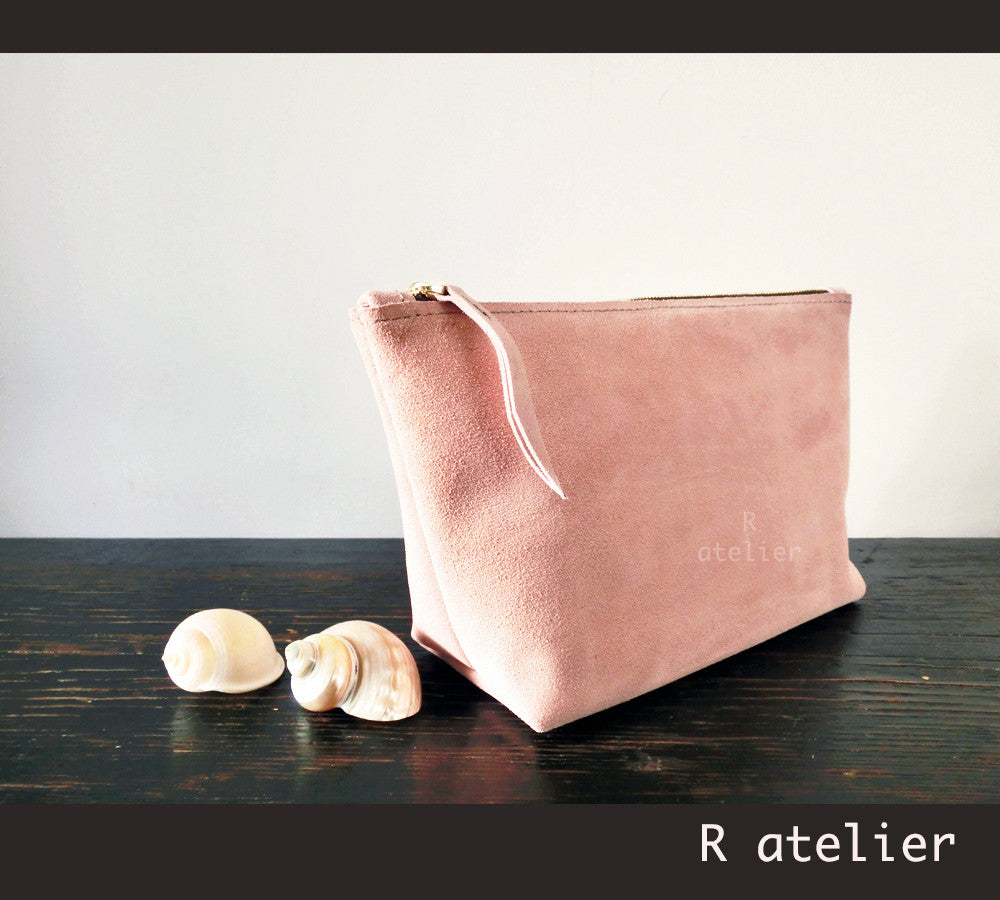 Handmade Leather Cosmetic Makeup Bag | Clutch Bag