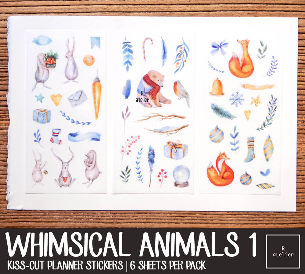 Whimsical Animals Series 1 Sticker Set