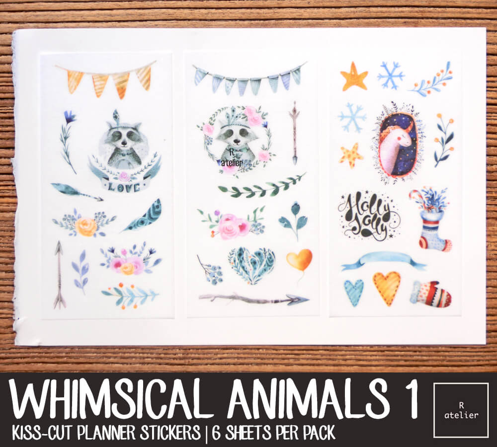 Whimsical Animals Series 1 Sticker Set